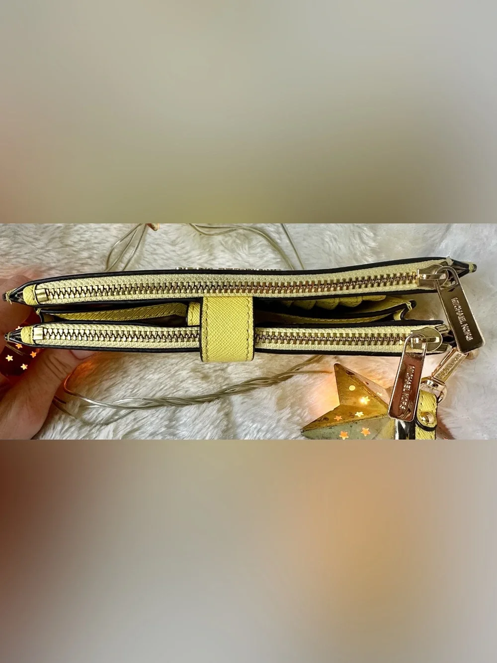 Michael Kors Lg. Jet Set Double Zip Saffiano Leather Wristlet/Clutch